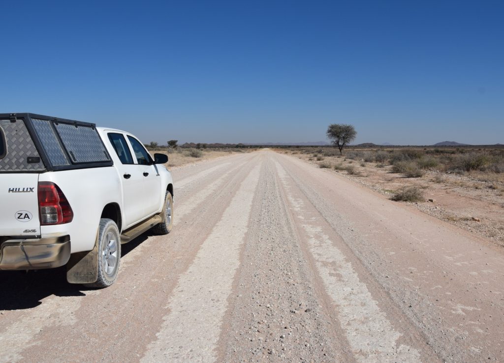 There was no car and nobody in sight on the road.