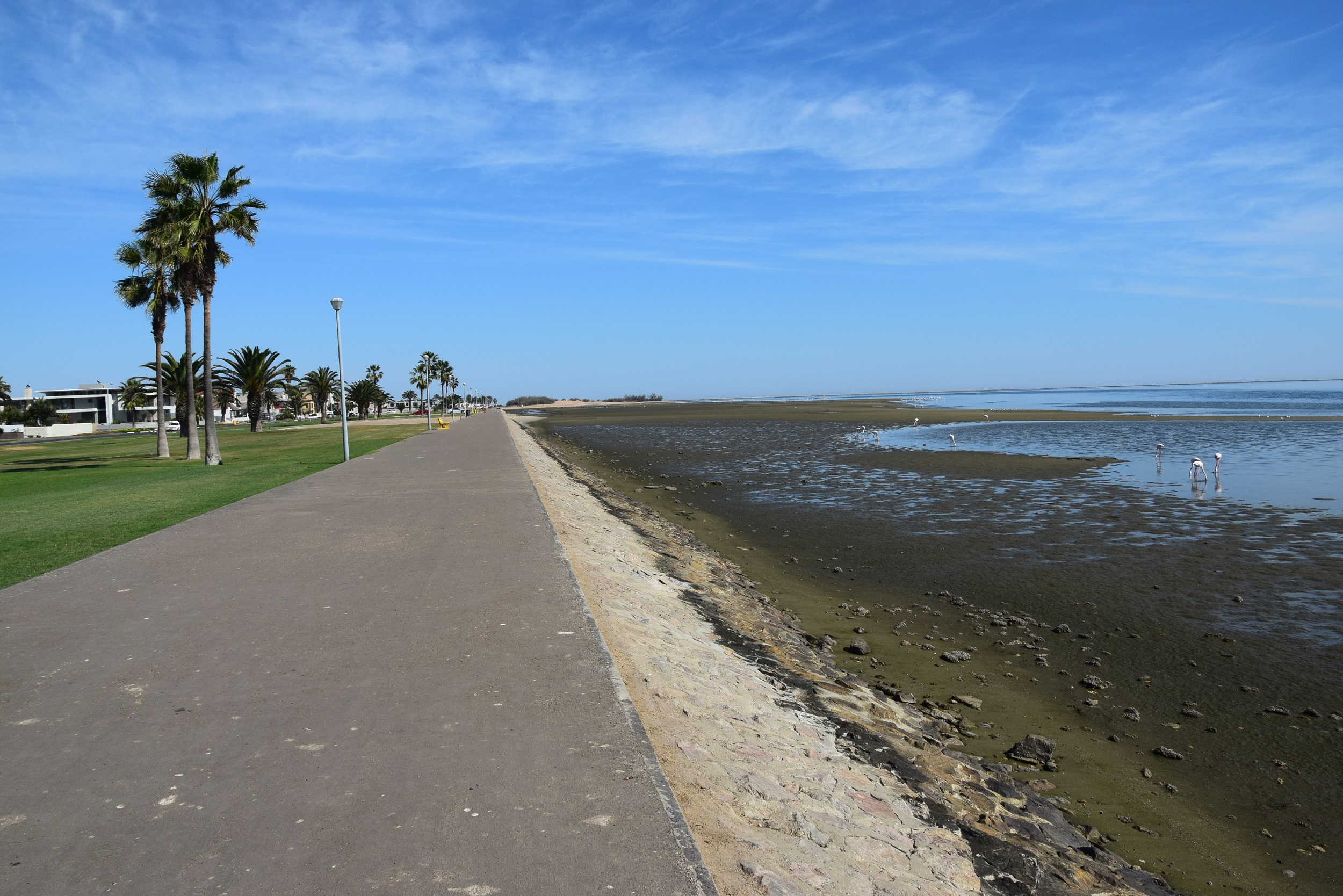 A wide promenade ran along the sea in Walvis Bay