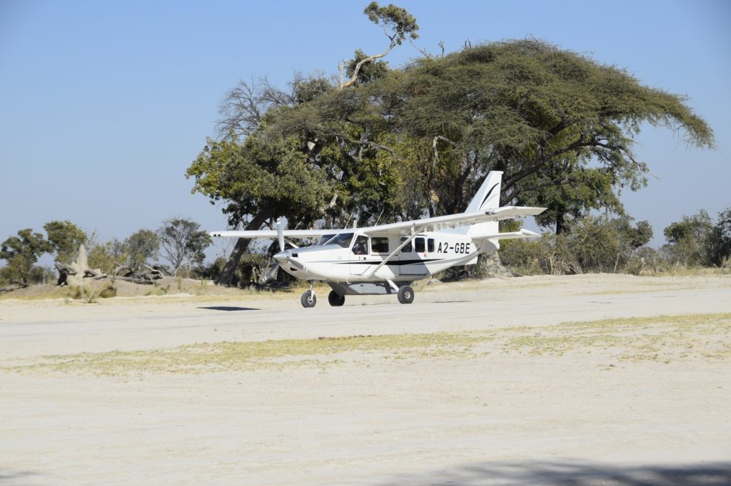 We flew in a six seater propellor plane